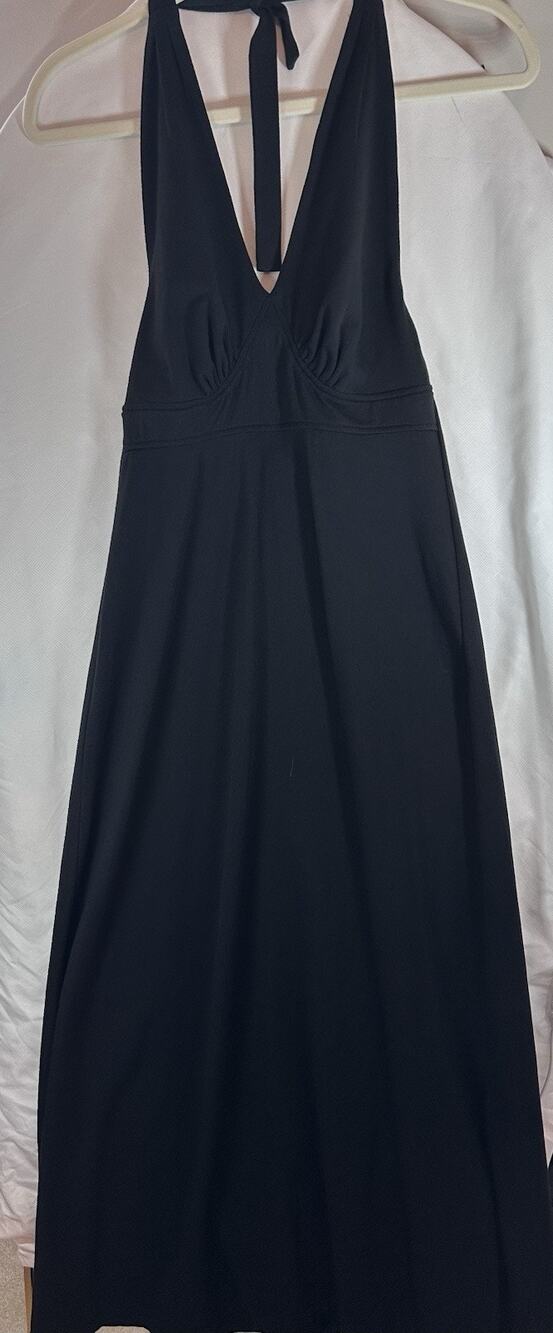Shape FX by Newform Women’s Black Halter Maxi Dress Size 6 Built-In Shaping